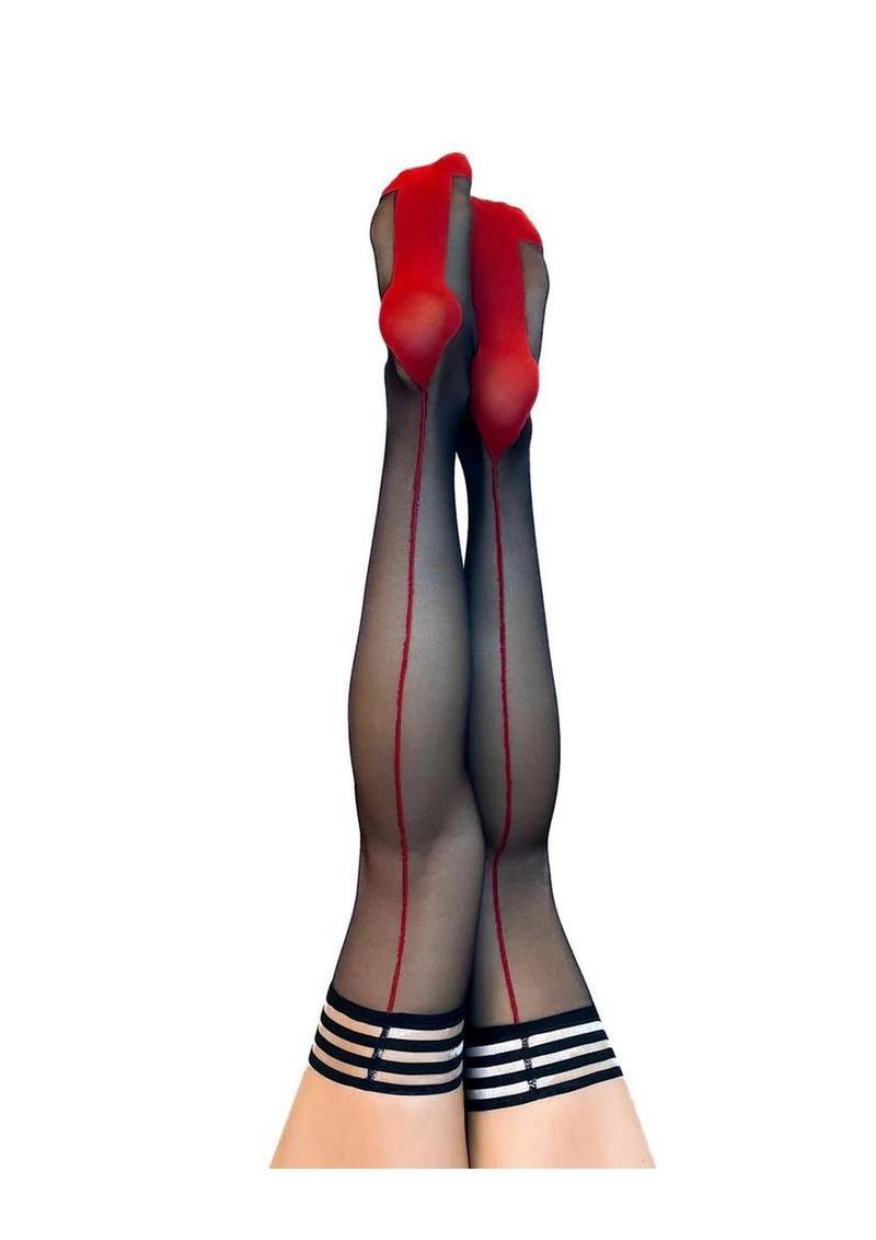 Ginny Sheer with Back Seamed Thigh Highs.