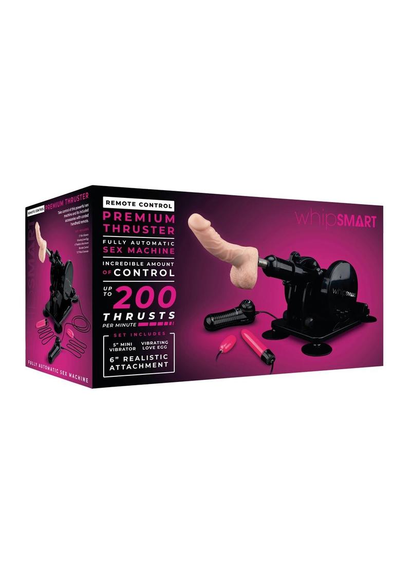 WhipSmart Premium Thruster Fully Automatic Sex Machine with Remote Control - Black/Vanilla