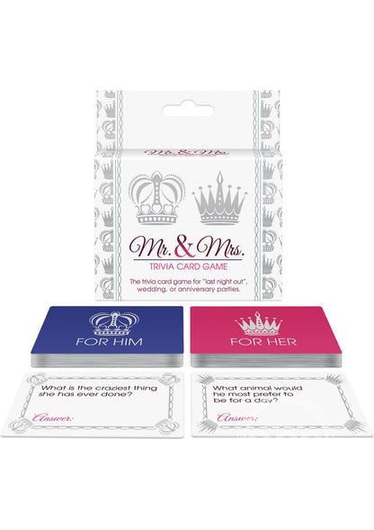 Mr. and Mrs. Trivia Card Game.